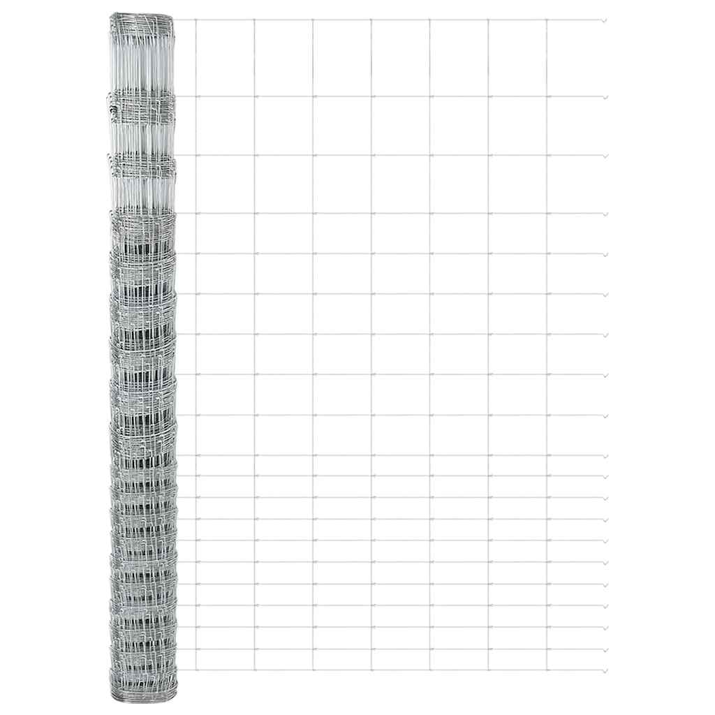 Wildzaun Silber 25 x 1,6 m Verzinkter Stahl